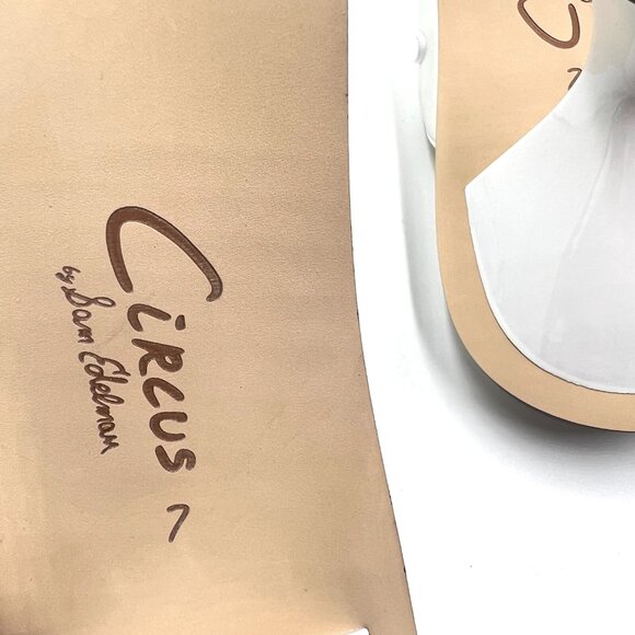 Circus NY Sam Edelman Size 7 Frances White Heels Mules Sandals Shoes - Picture 13 of 15